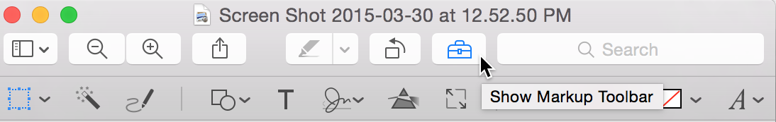Show the Markup Toolbar to get at all the useful annotation tools.