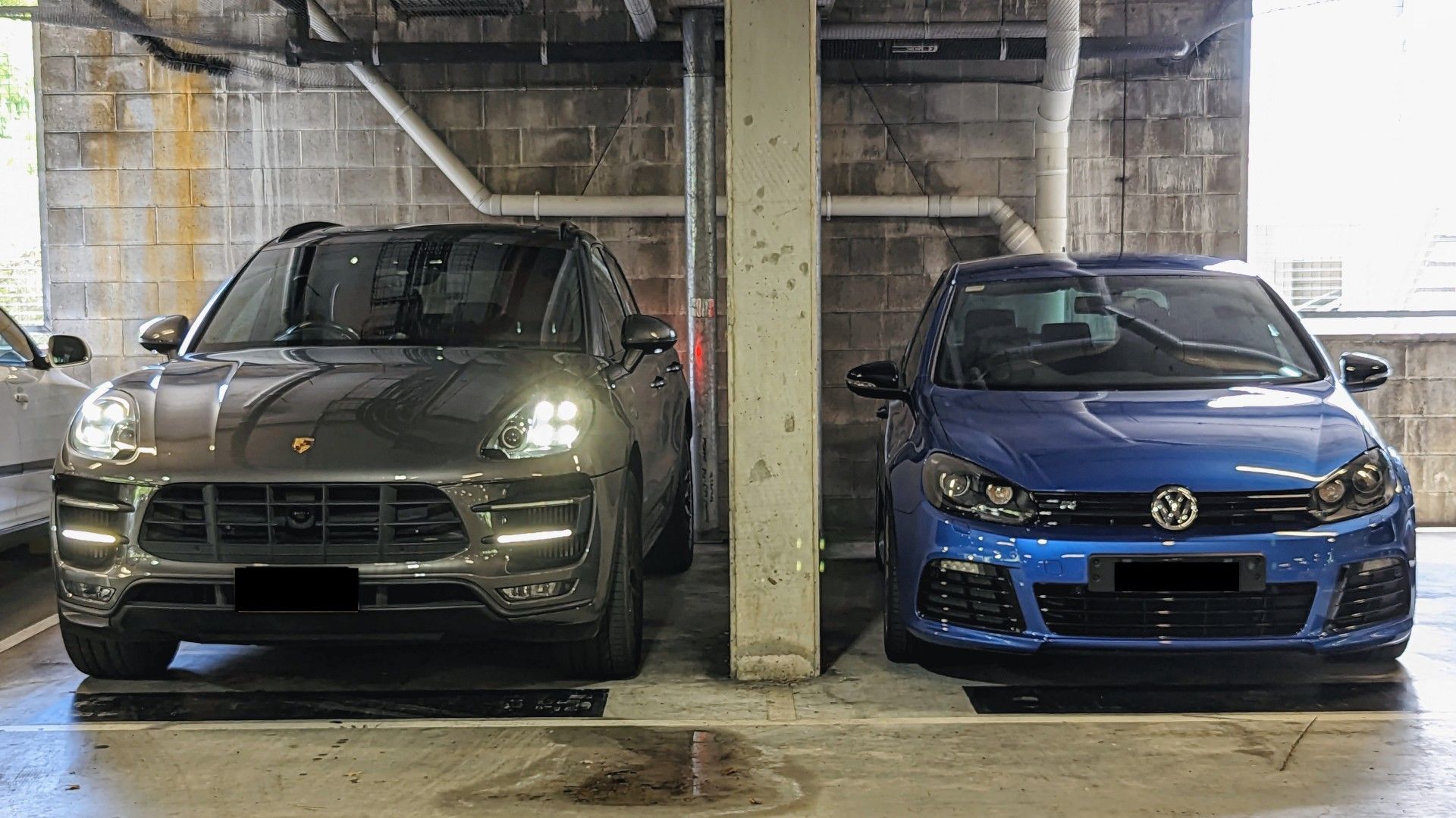 Parked next to my Golf R, you can see how small the ride height difference is. It’s even less when the car is lowered in sport mode by 25mm.