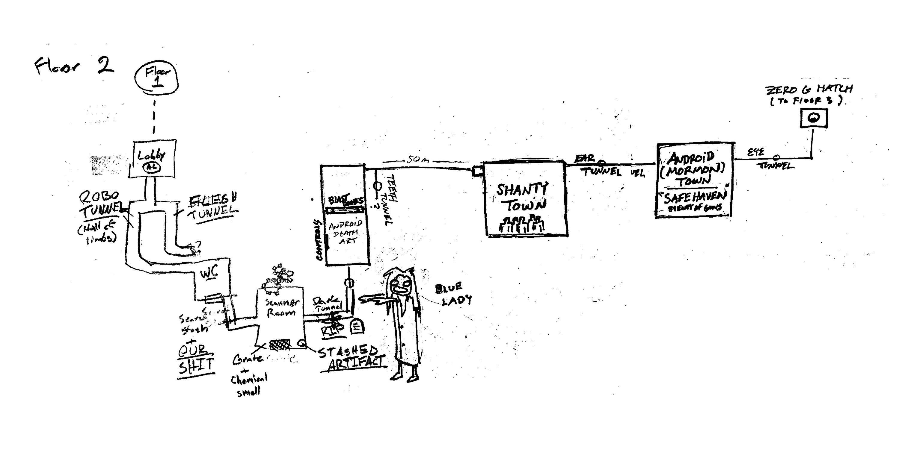 Alan and Ian’s combined map of floor 2 so far