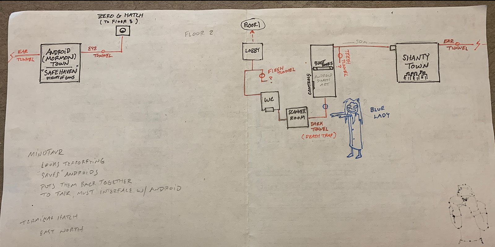 Alan’s map of the second floor