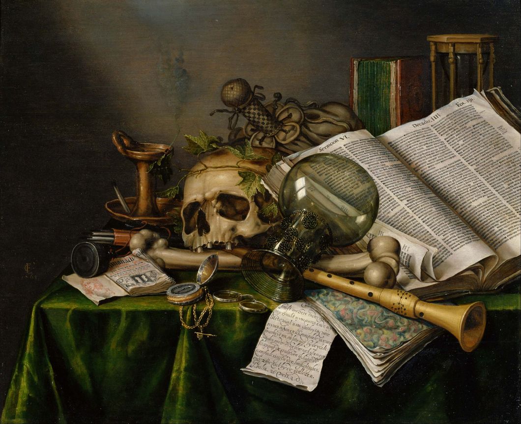 Edwaert Collier - Vanitas - Still Life with Books and Manuscripts and a Skull - Google Art Project