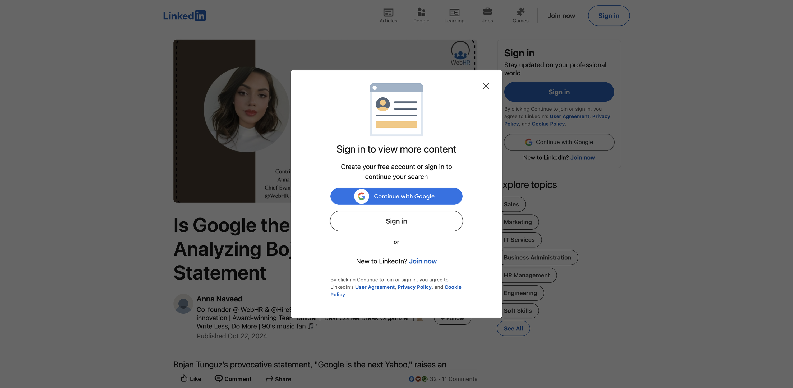 Screenshot of Is Google the Next Yahoo? Analyzing Bojan Tunguz’s Bold Statement