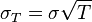 sigma_T = sigma sqrt{T}