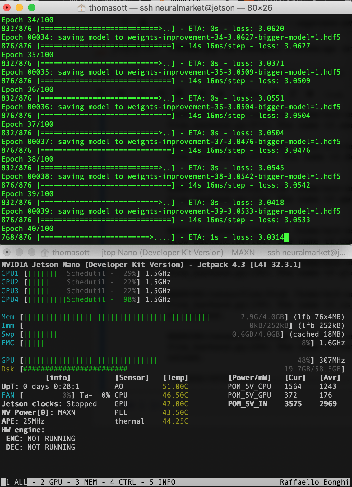 raining a deeplearning model on the Jetson Nano