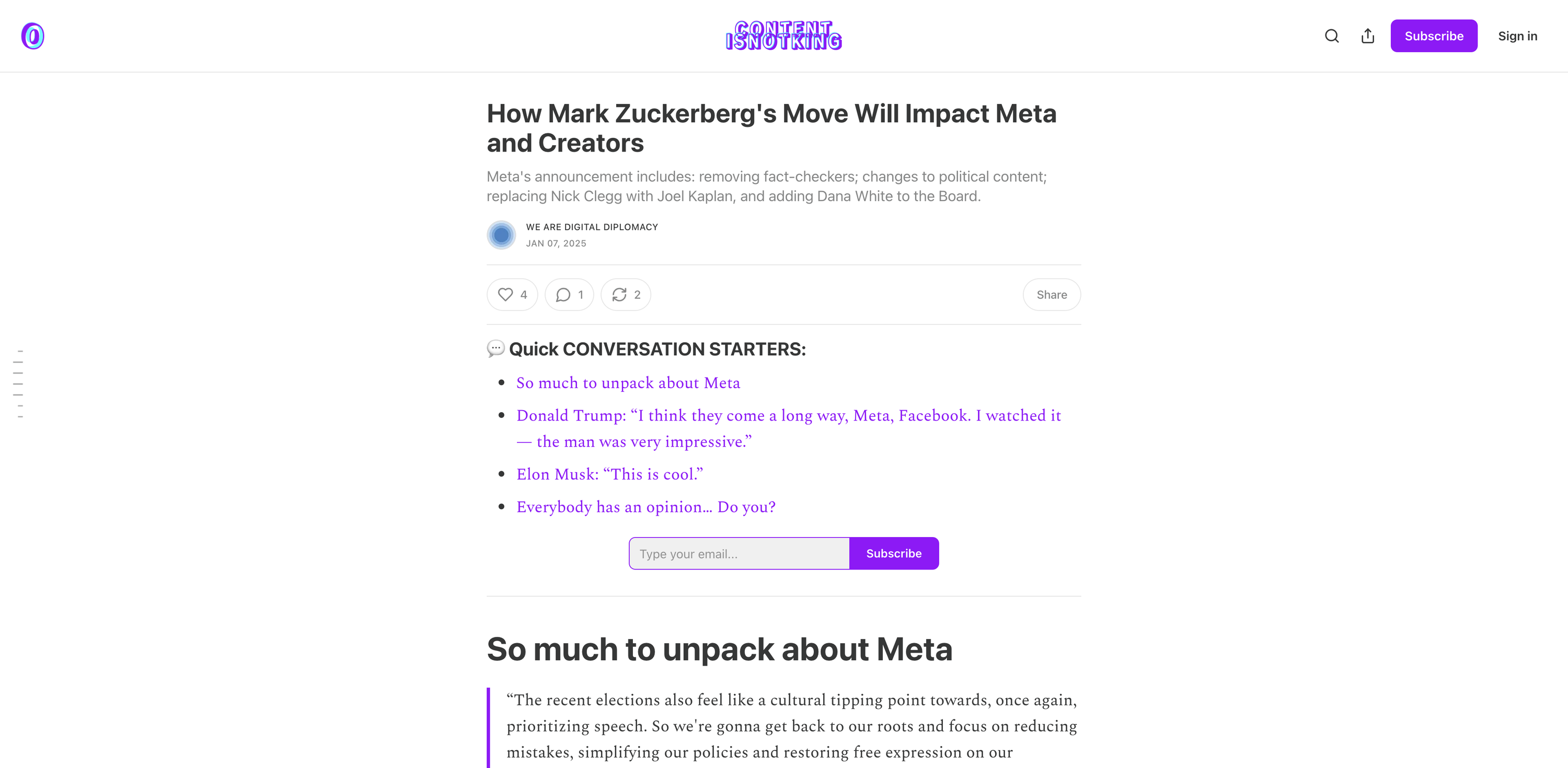 Screenshot of How Mark Zuckerberg’s Move Will Impact Meta and Creators