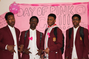 A few of my schoolmates rocking our uniform on Pink Day