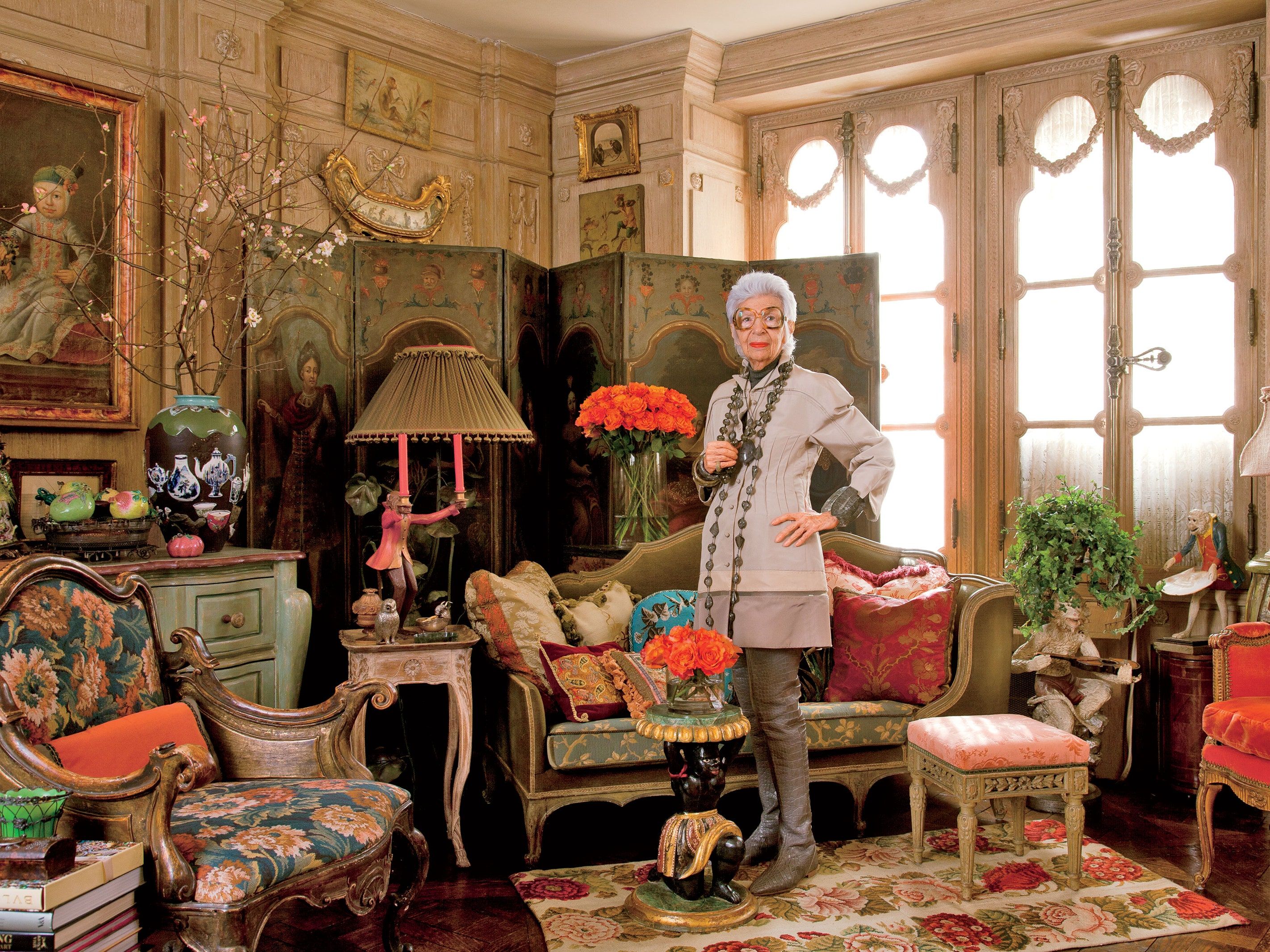 Iris Apfel in her NYC home