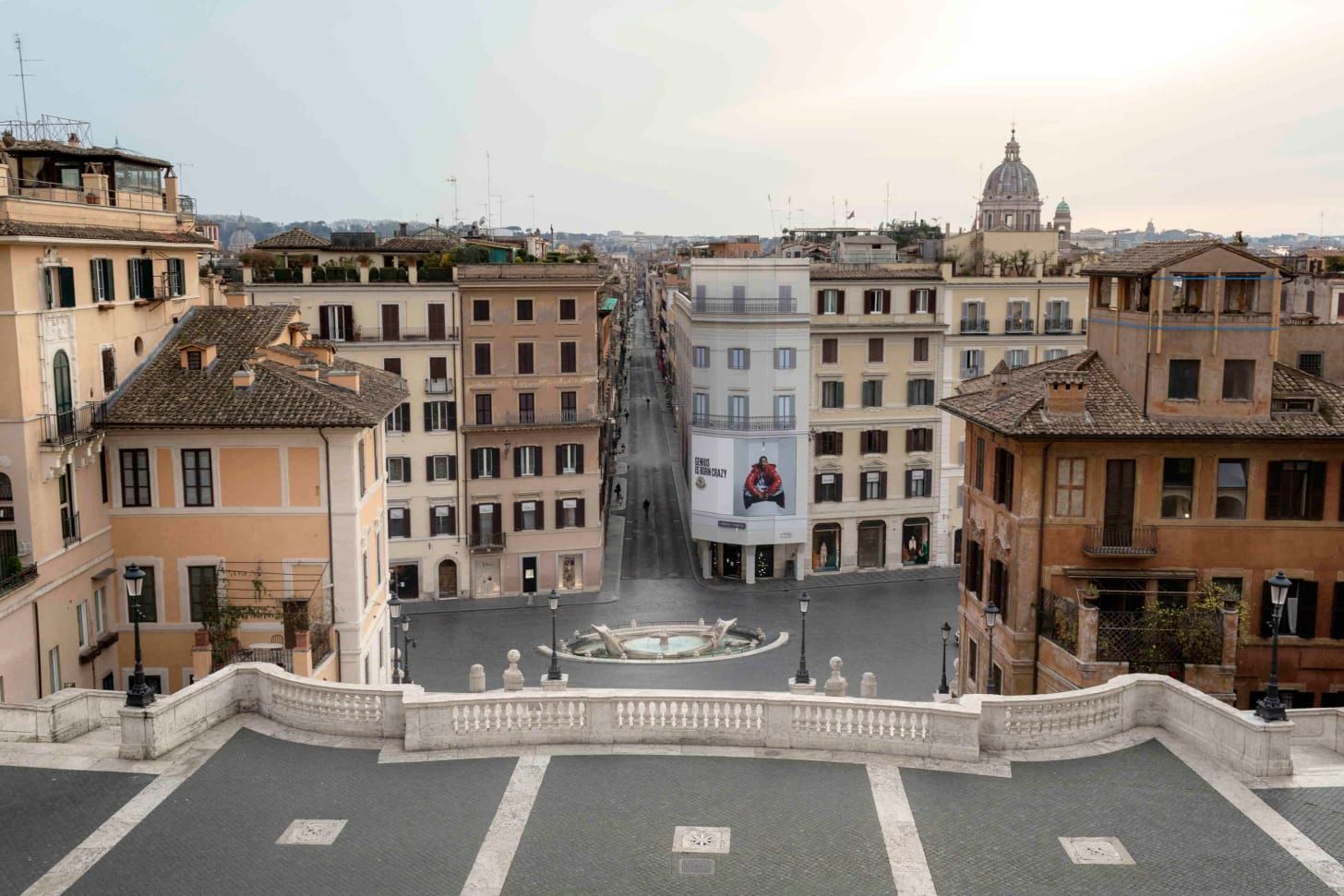 Rome, The view from the Spanish Steps.