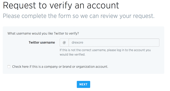 Specify account to verify