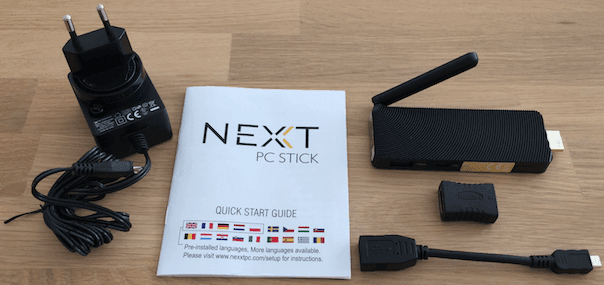 NEXXT PC Stick packaging contents