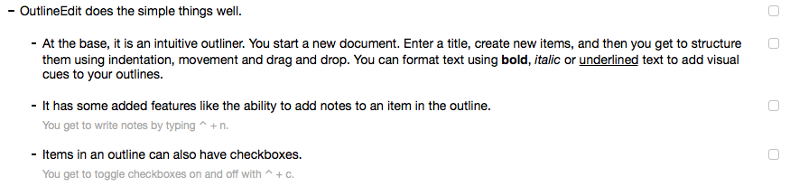 OutlineEdit Checkboxes