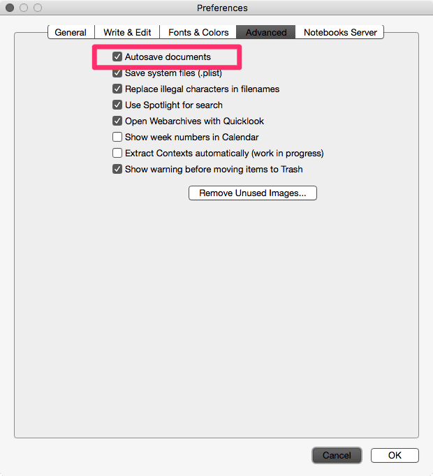 Notebooks Auto-Saves