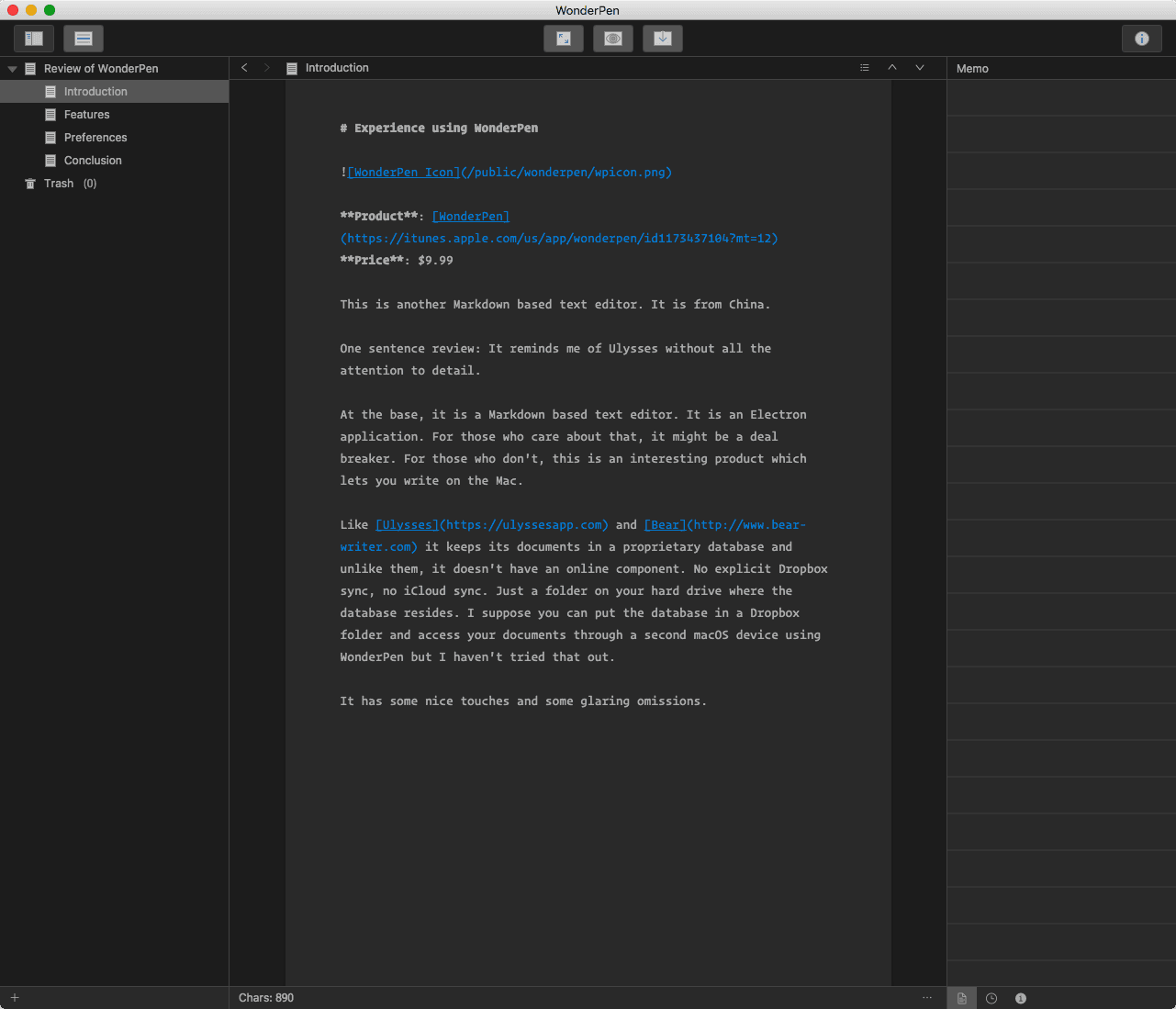 WonderPen Dark Mode