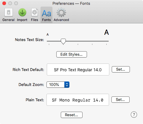 Preferences>Fonts