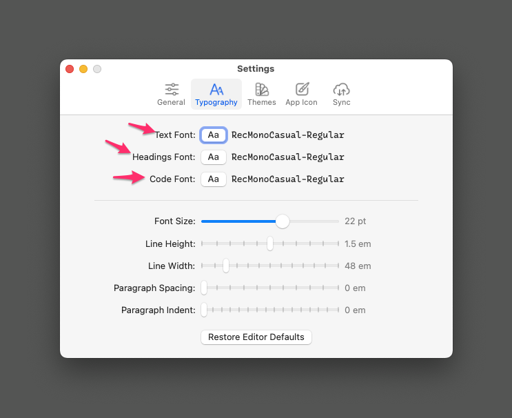 Typographic Controls