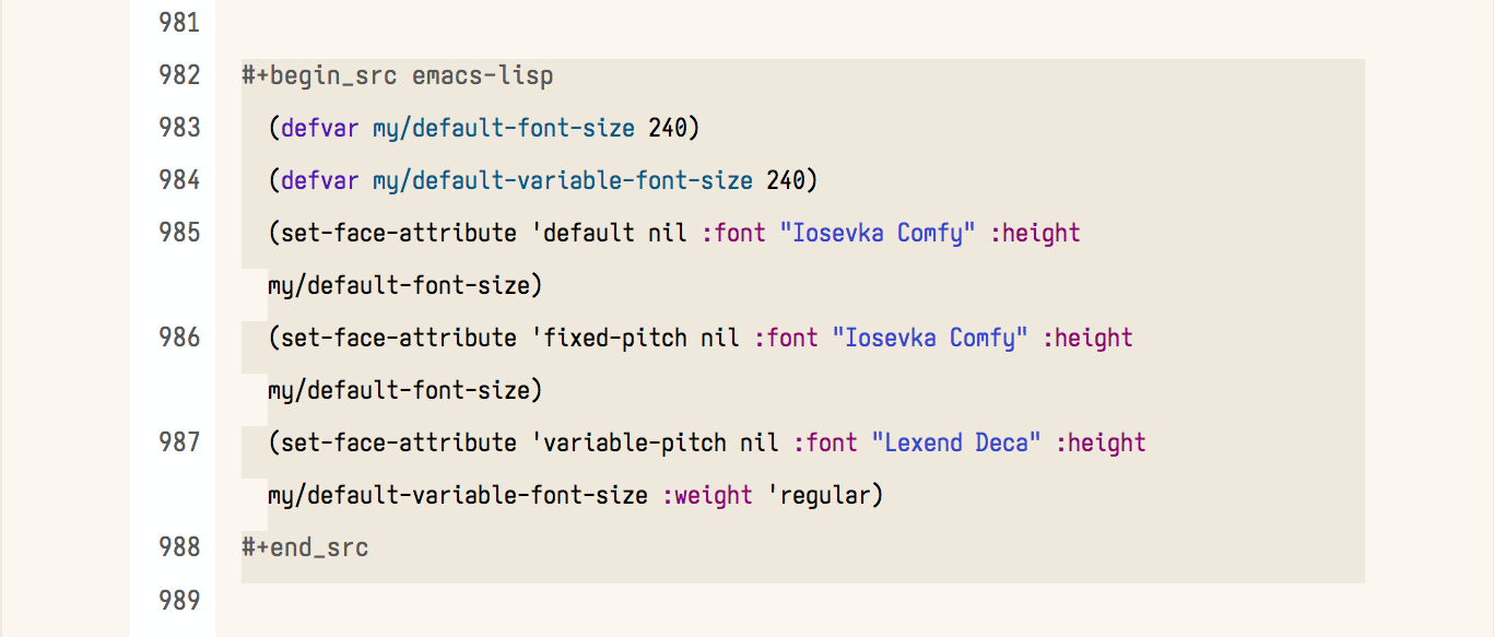 Lexend config