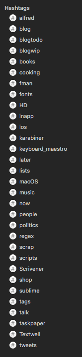 iA Writer Hashtags