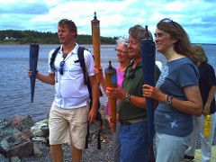 Posing for Photos with Peace Torches