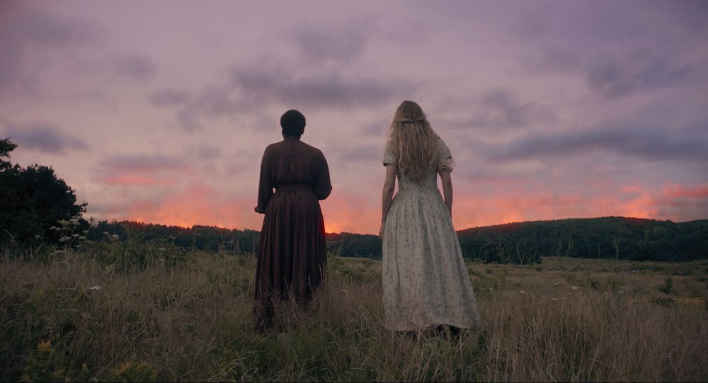 Muna Otaru and Brit Marling in The Keeping Room