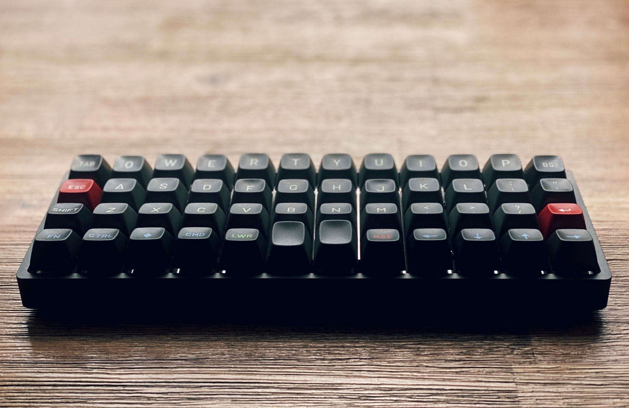 The Planck Keyboard with Susuwatari keycaps