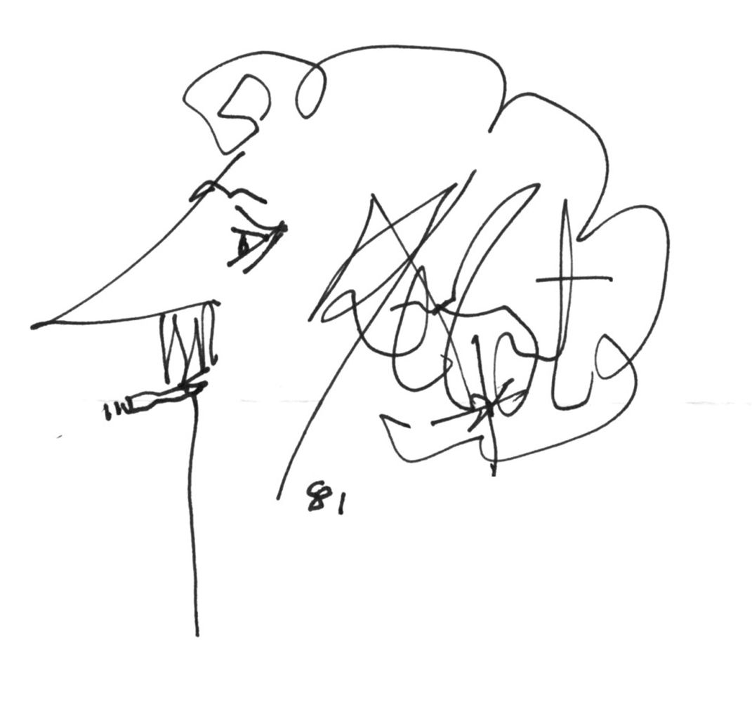 Kurt Vonnegut signature portrait
