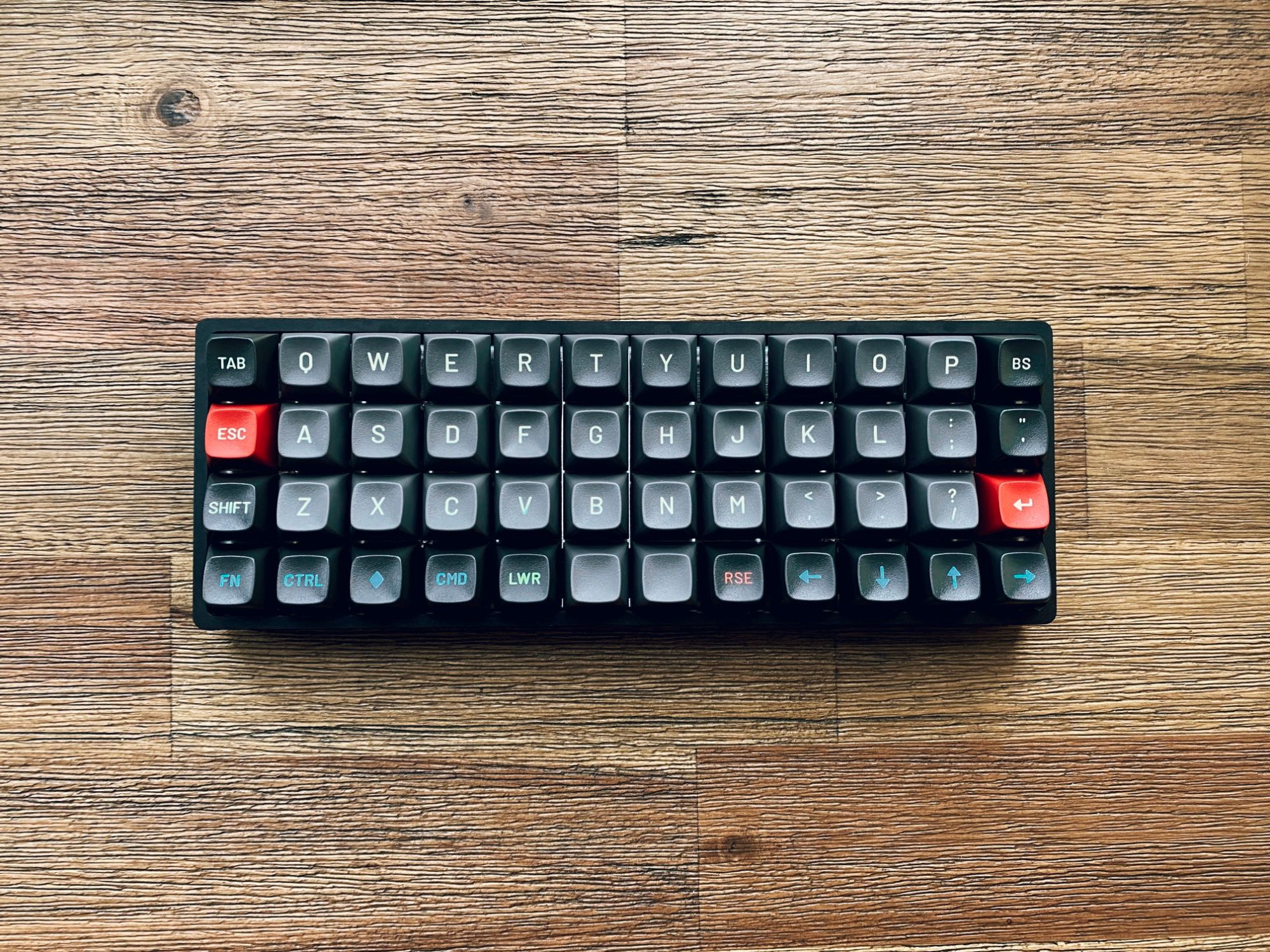 Planck Keyboard with Susuwatari keycaps