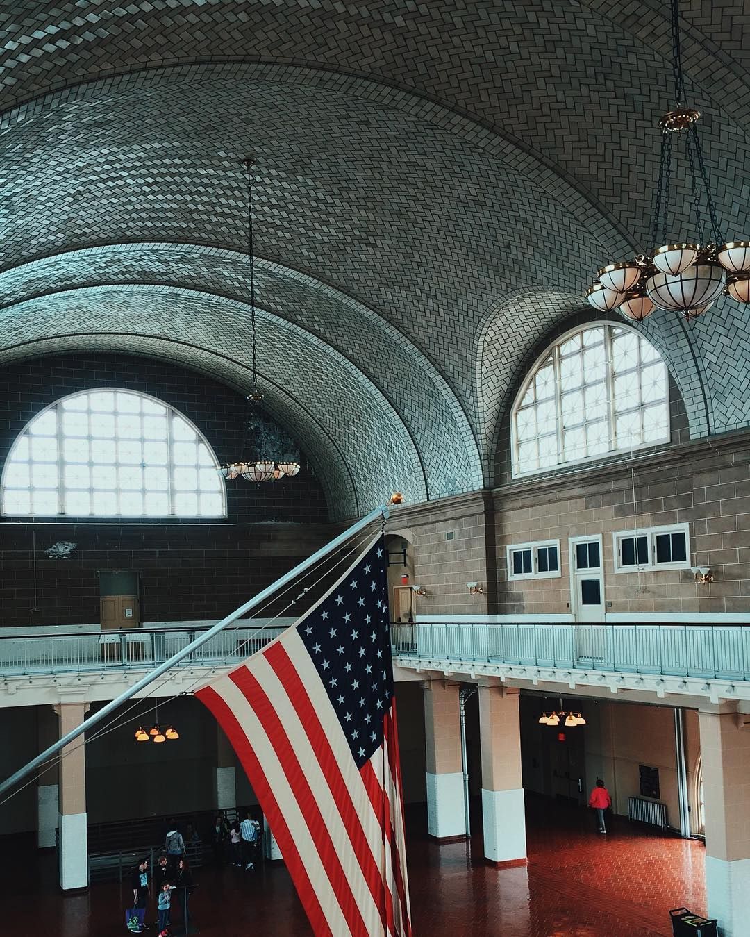 The Immigration hall on Ellis Island