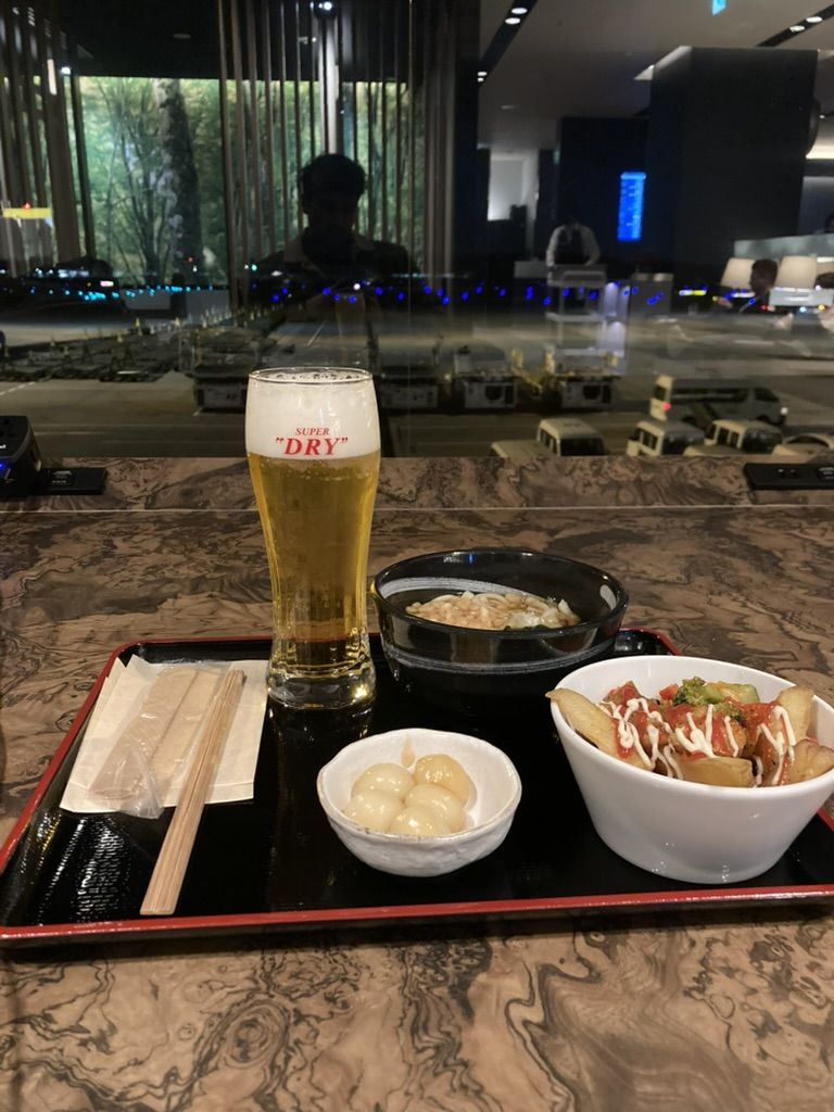 Narita Airport lounge meal