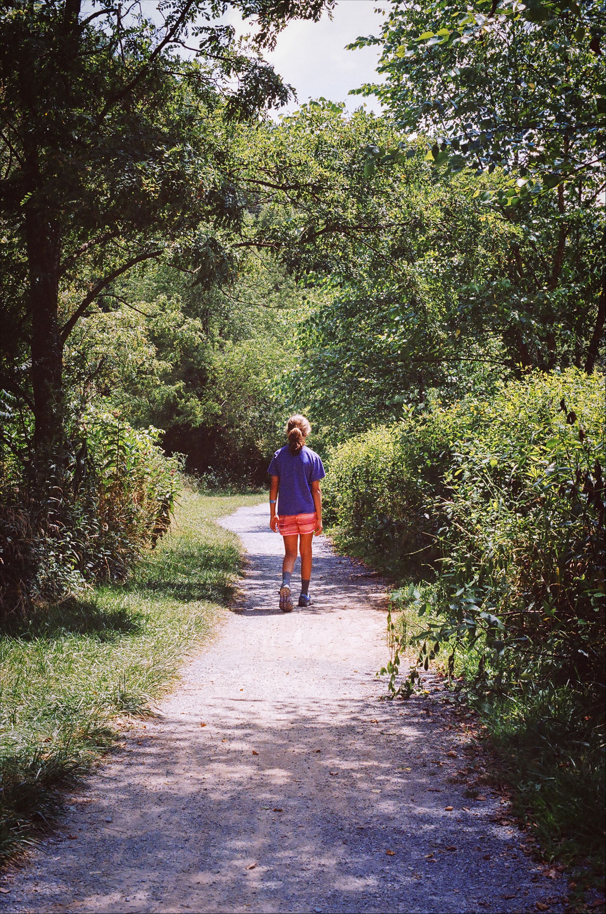 Bea starting down the trail