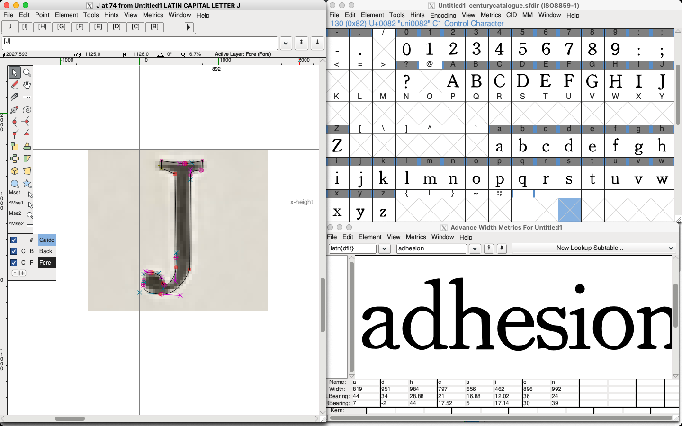 My slow progress digitising the century font