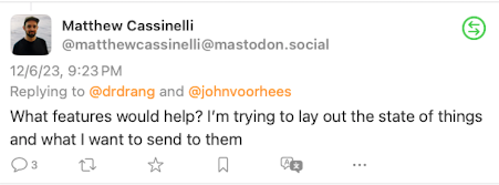 Screenshot of Mastodon Post