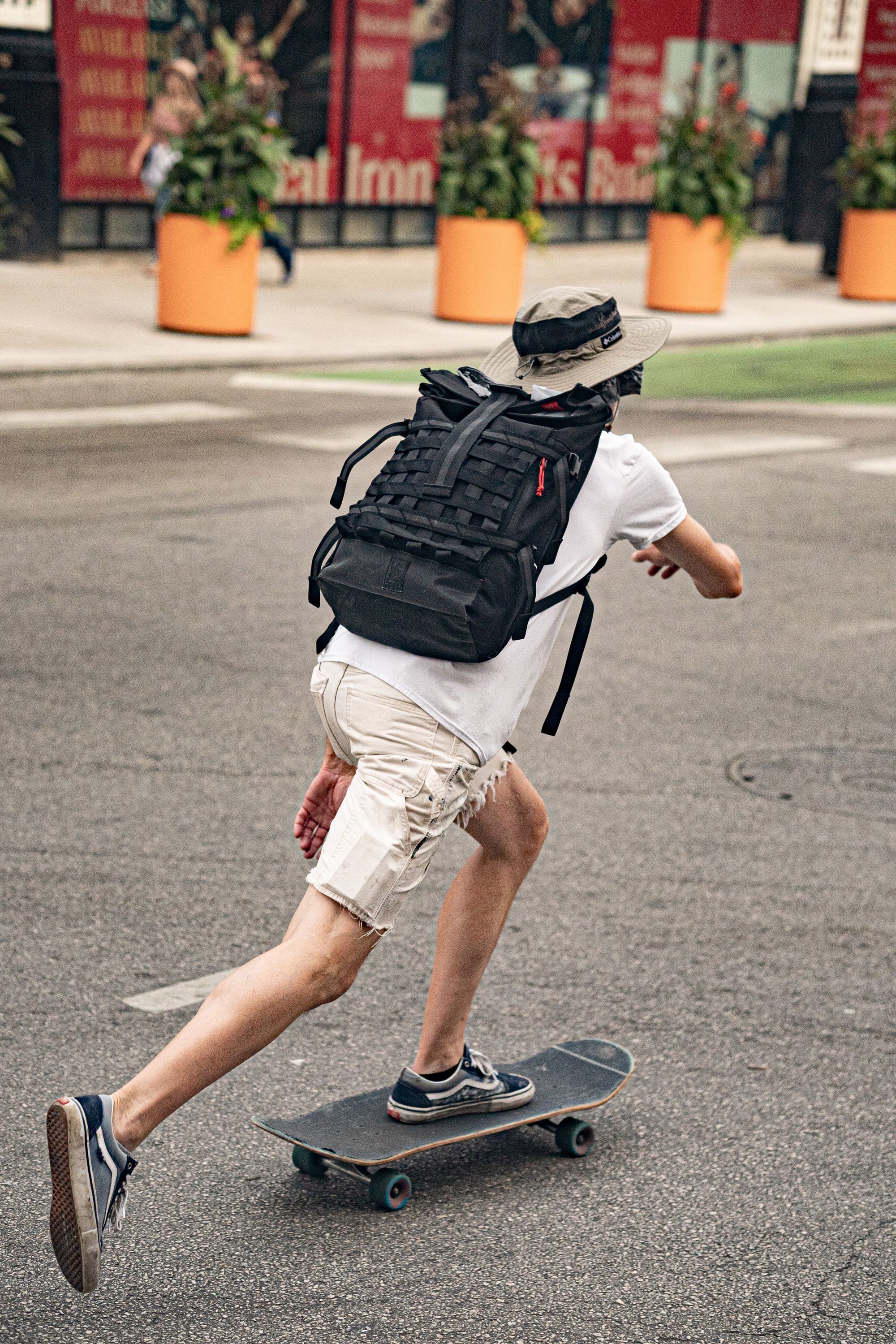 Skateboarder in the The Big Intersection in Wicker Park