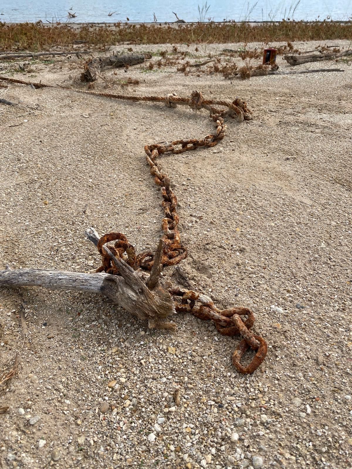 remnants of an anchor on lake whitney texas