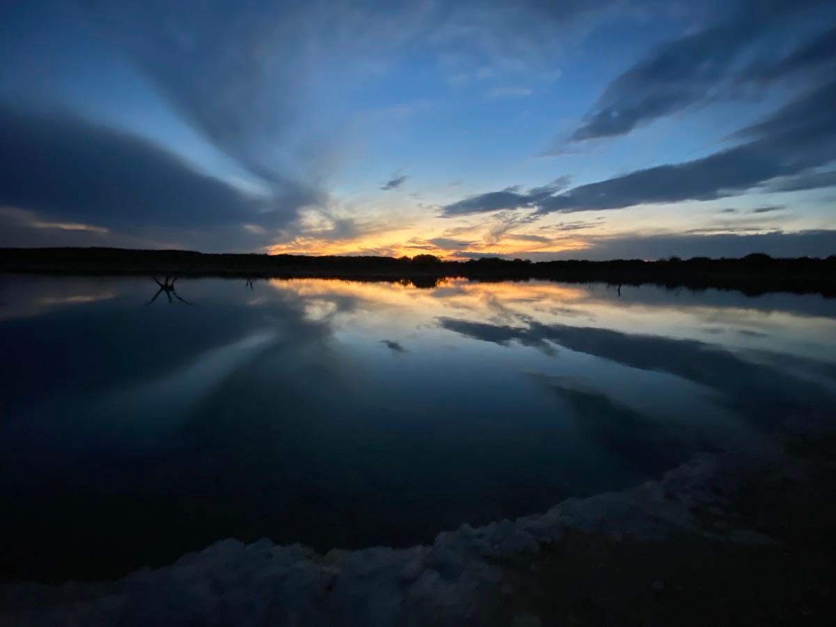 sunset on lake whitney near whitney texas