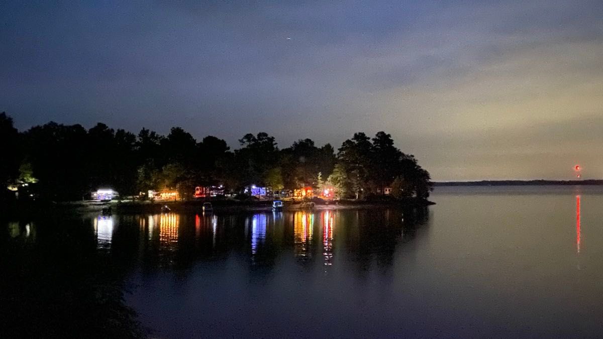 Seeing twinkling lights of cozy campers across the finger brings fond memories of the view of Roberts bay from the long gone Venice home of my late grandparents