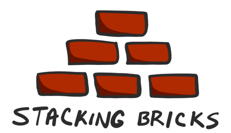 Stacking bricks illustration