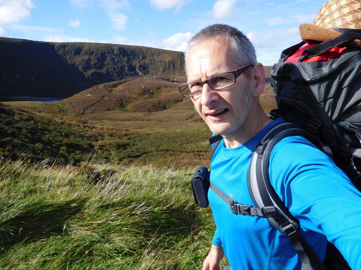 Day one: on the old military road, passing Lough Bray.