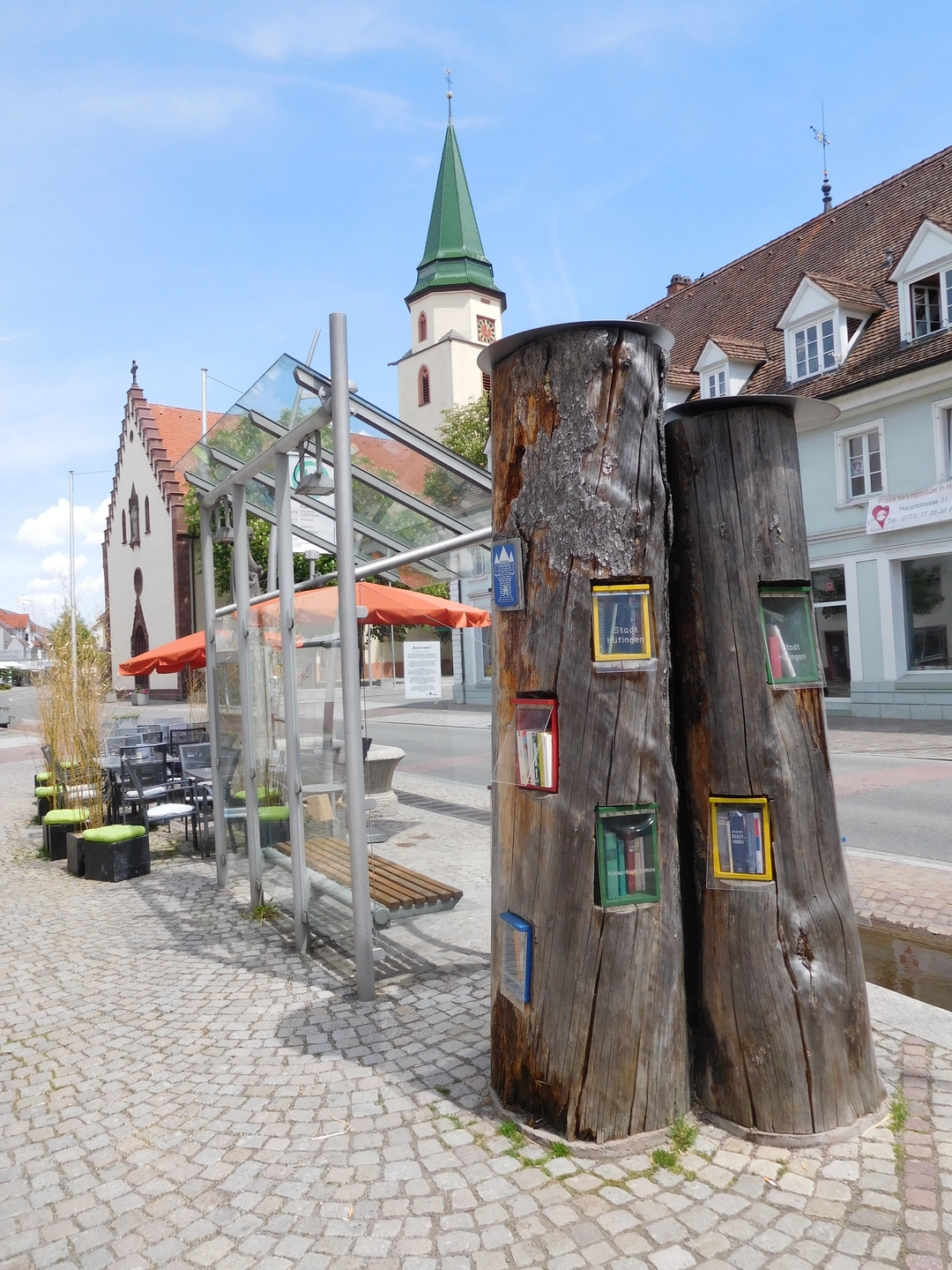 12:59:32: Hüfingen is such a well-functioning community that there’s a public book exchange at the bus stop in the town. The perspex flaps are only there to keep the weather off; there are no locks.