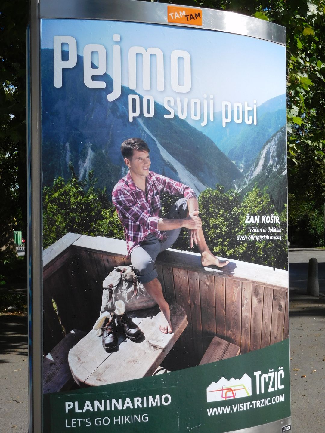 16:57:08: Three days previously, at the top of the Loibelpass, I had sat at the exact table depicted in this advert, sipping a Cockta. The model in the photo is portraying an aspirational lifestyle, but I was living it!