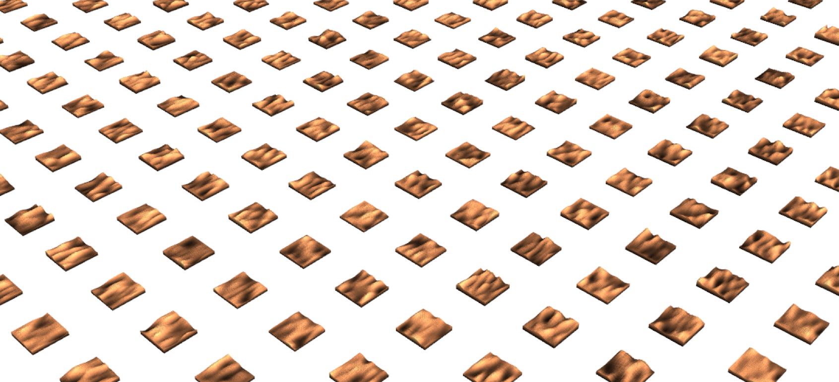 Landscape of generated acoustics panels conditioned on performance attributes.