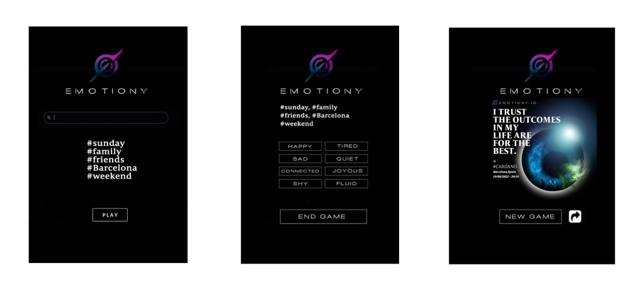 new mockup for emotiony.io with buttons