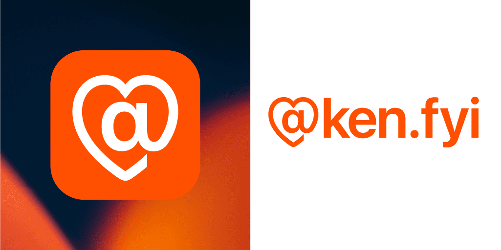 A diptych of the Love-At Symbol as an app icon and an inline glyph
