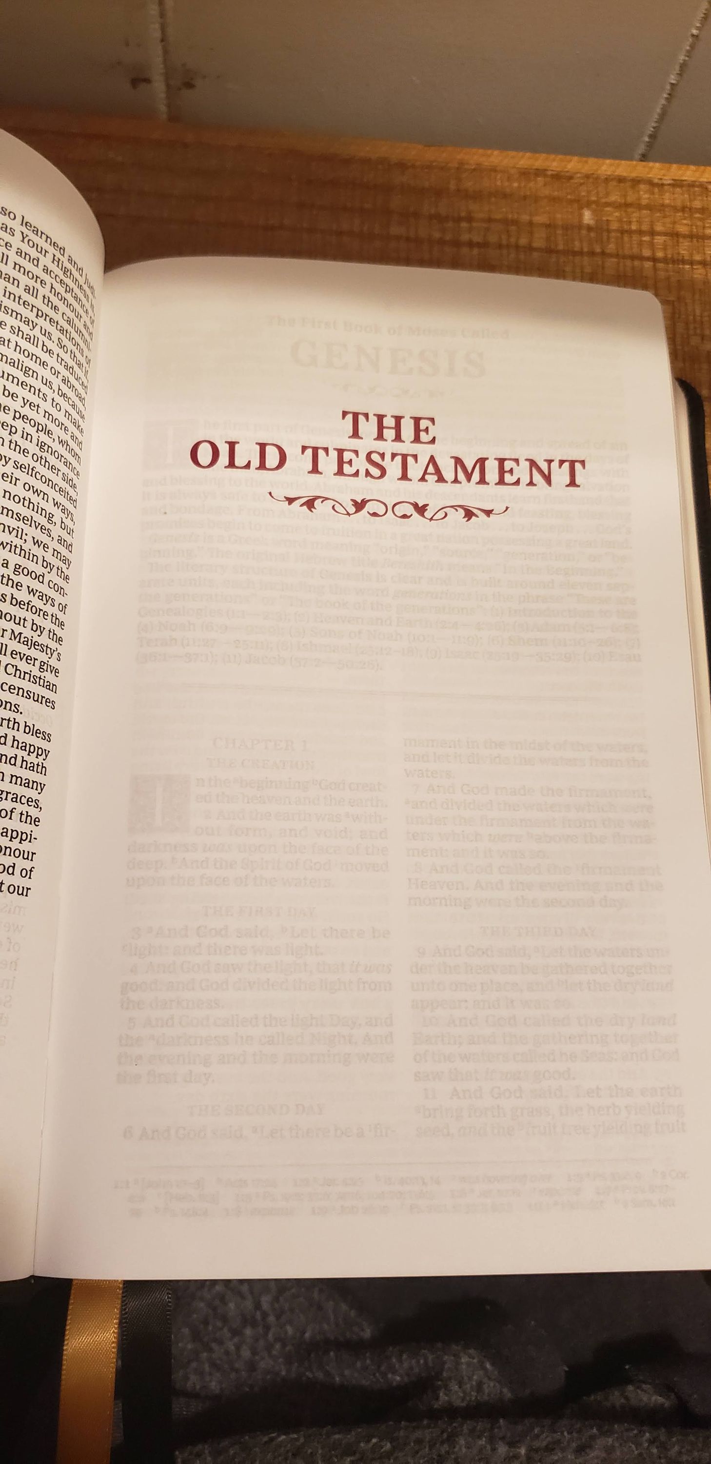 Photo of the front page of the Old Testament