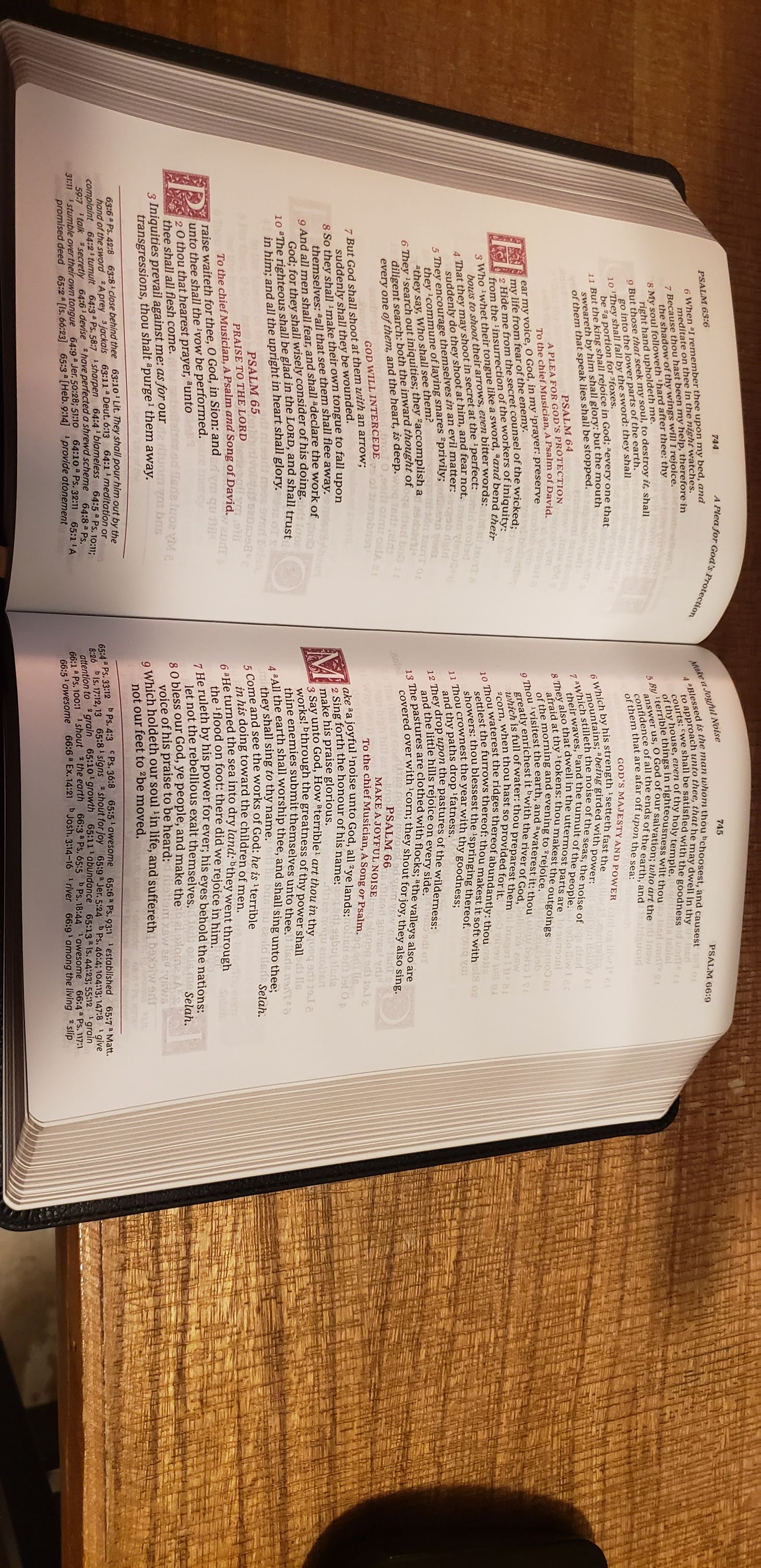 Open bible showing the Psalms