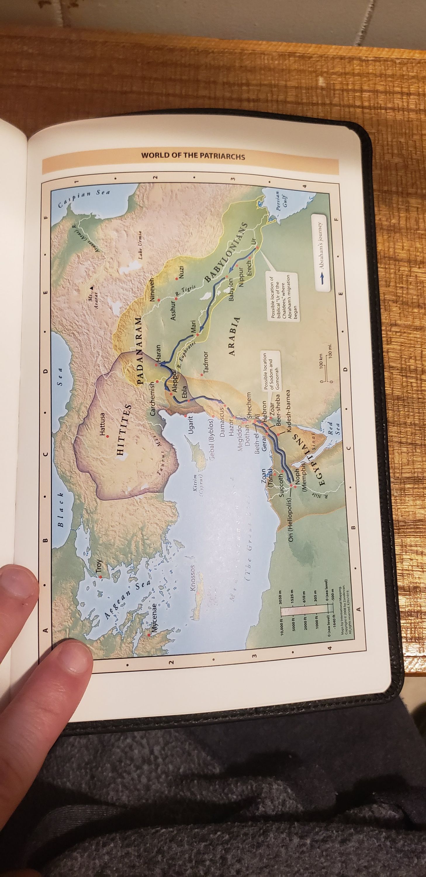 Photo of the maps at the back of the bible