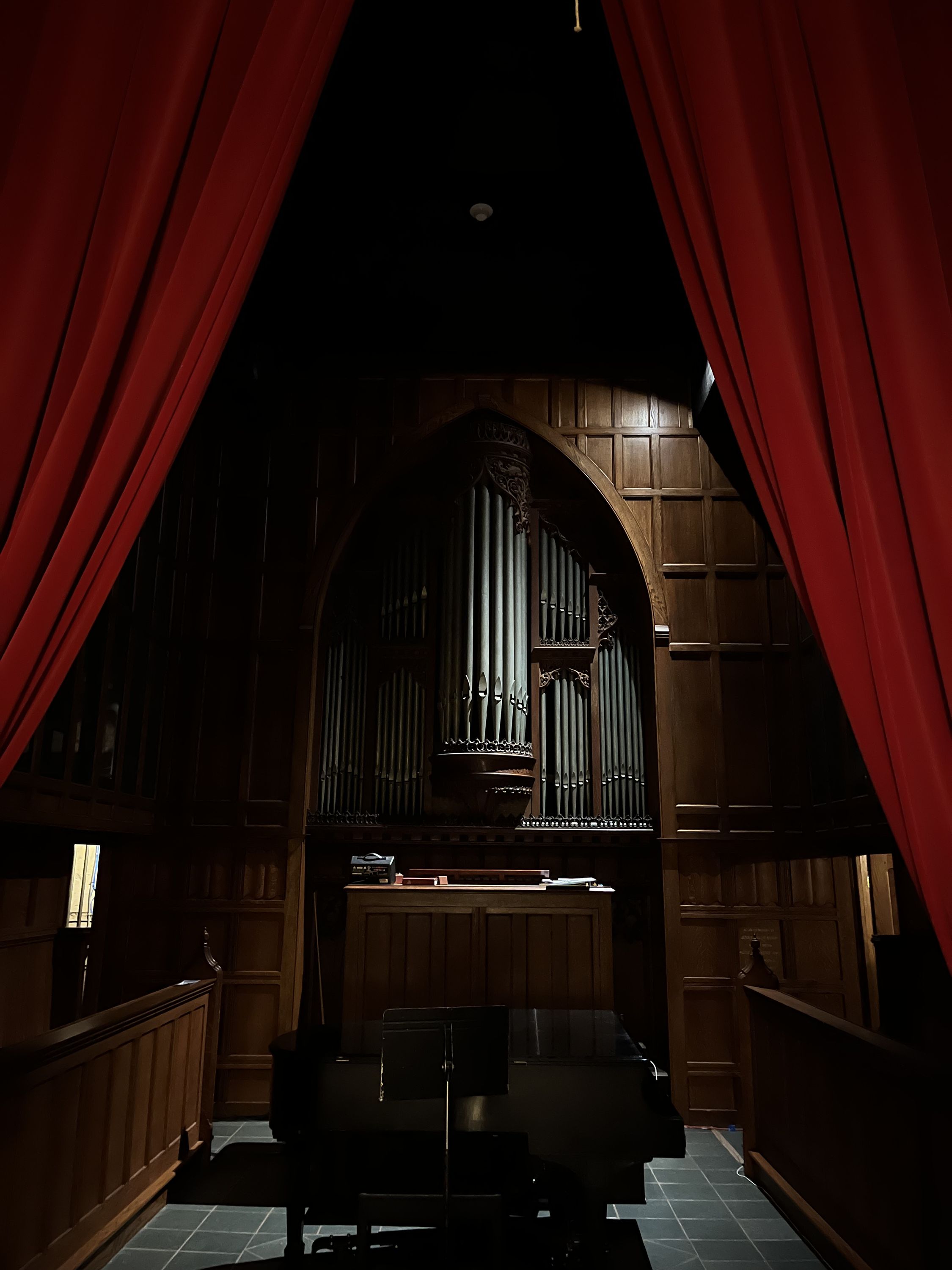 A Dimly Lit Organ