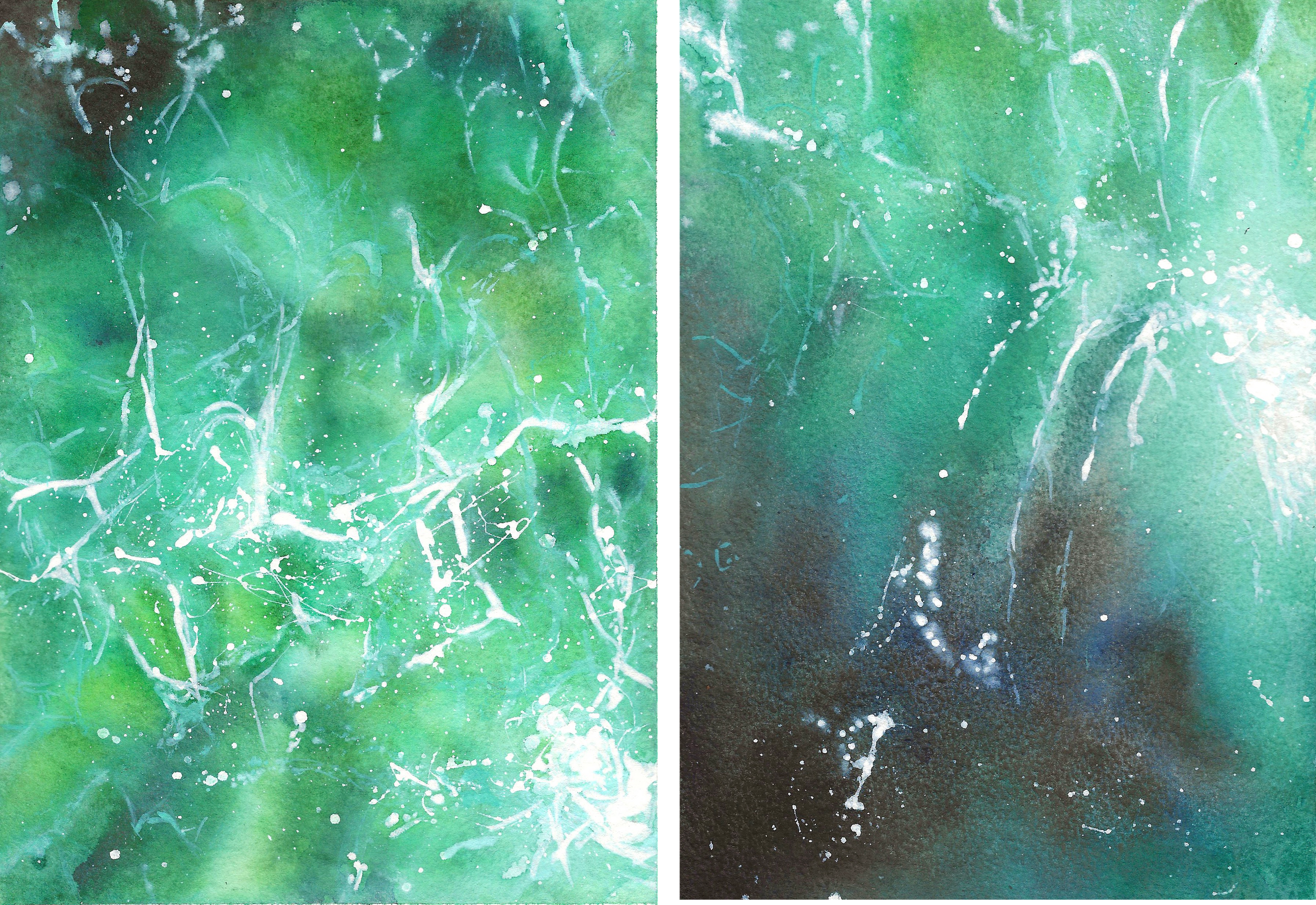 diptych bc ferries sequence 2 -  #3 #4 - watercolour and gouache - 148 x 210mm ish - 640gsm 300lbs