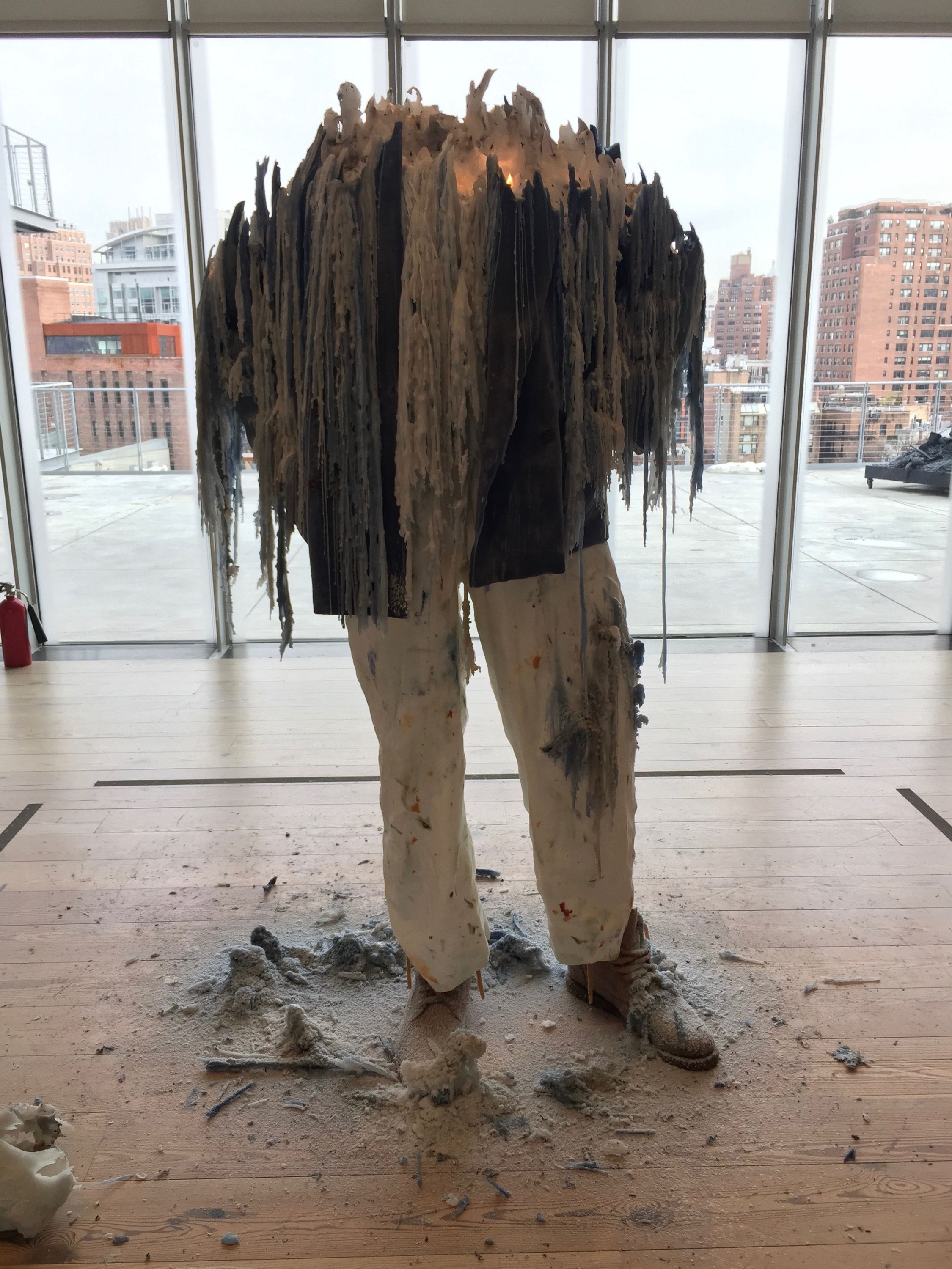 A Sculpture of Julian Schnabel at the Whitney Museum, New York, January 2017