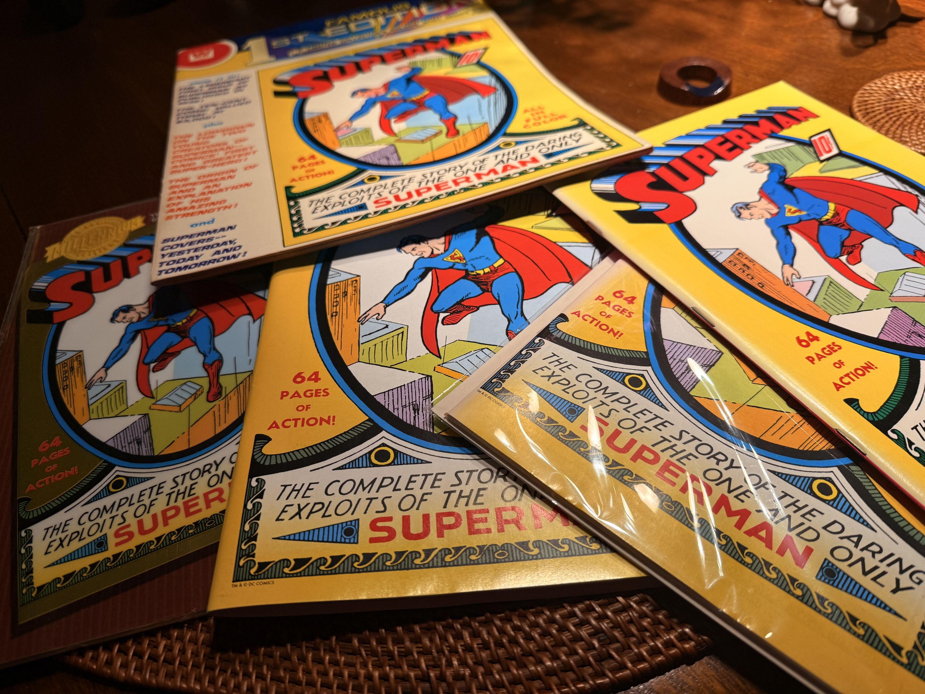 a pile of Superman #1s