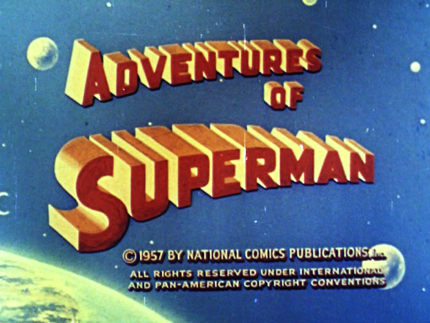 Logo for the television Adventures of Superman in color.